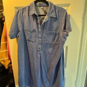 Denim Button up Dress with Pockets